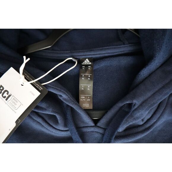 Adidas GL9579 Men's Sz XL Collegiate Navy Blue A432 Fleece Hoodie Sweatshirt - Picture 4 of 8